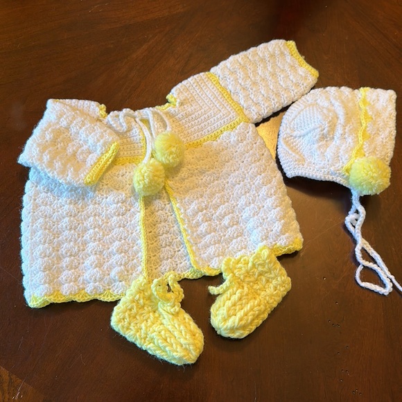 Baby Handmade Heirloom Sweater Set - Picture 1 of 7